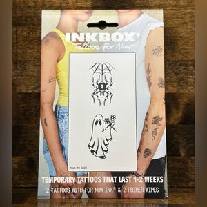 INKBOX Tattoos For Now Halloween Temporary Water Resistant 1-2 Weeks 2 Tattoos